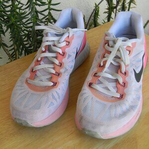 Nike Lunarglide 6 Women Running Shoes Size 7.5 Pink Mesh Preowned